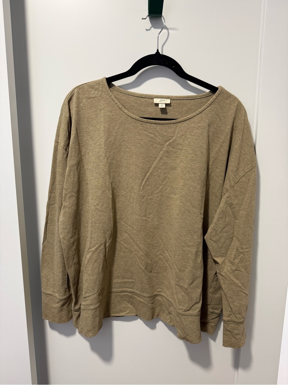 J. Jill Relaxed Crewneck Sweatshirt - olive green